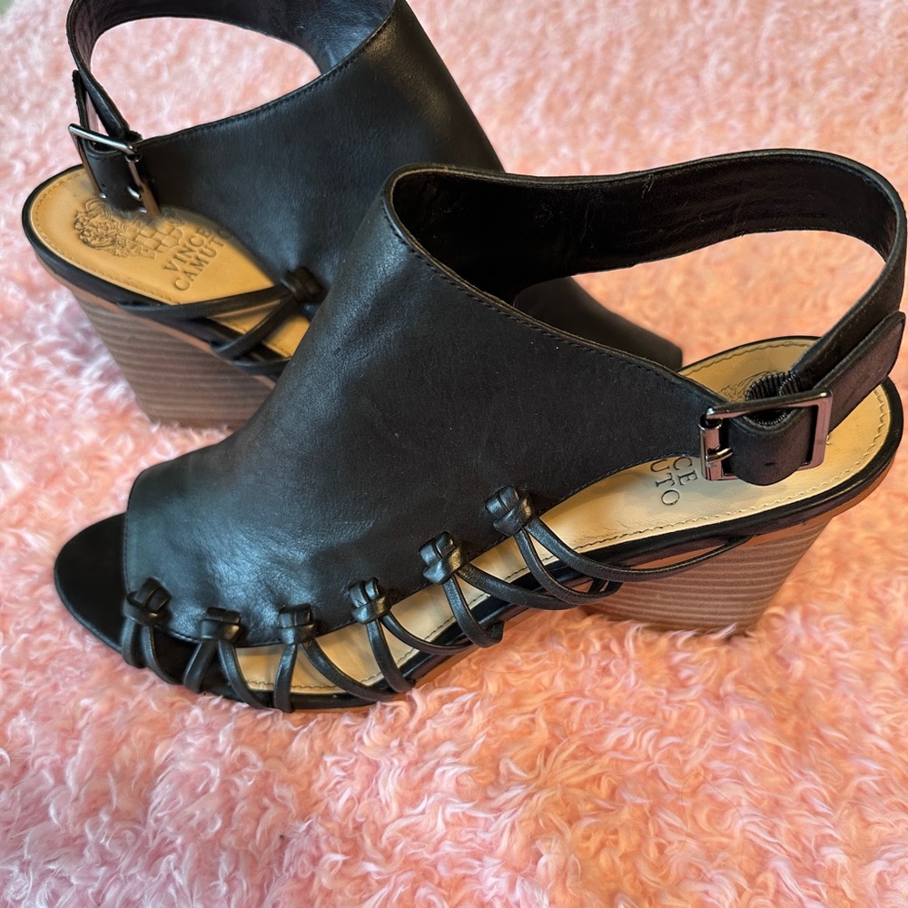 Vince Camuto Black Women's Wedge Sandals